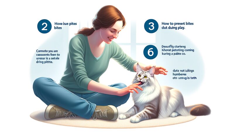 Create a realistic image of a playful scene involving a human and a cat.